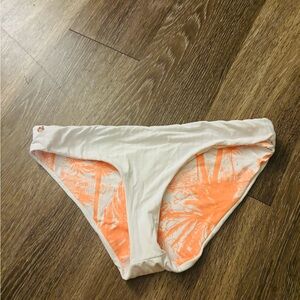 Reversible Maaji White and Orange Bikini Bottom